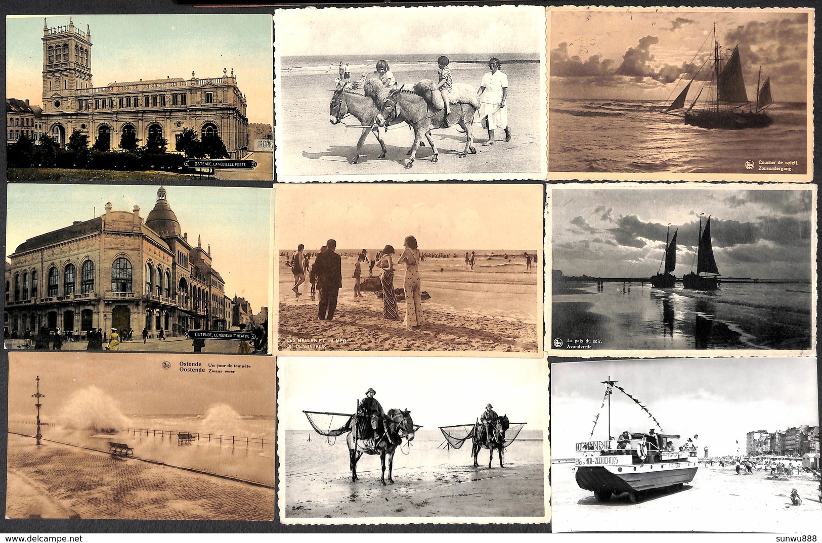 Côte Kust - Lot 107 cartes (Ostende Middelkerke Bredene... animée, bateau,... carnet Foto Antony....petit prix)