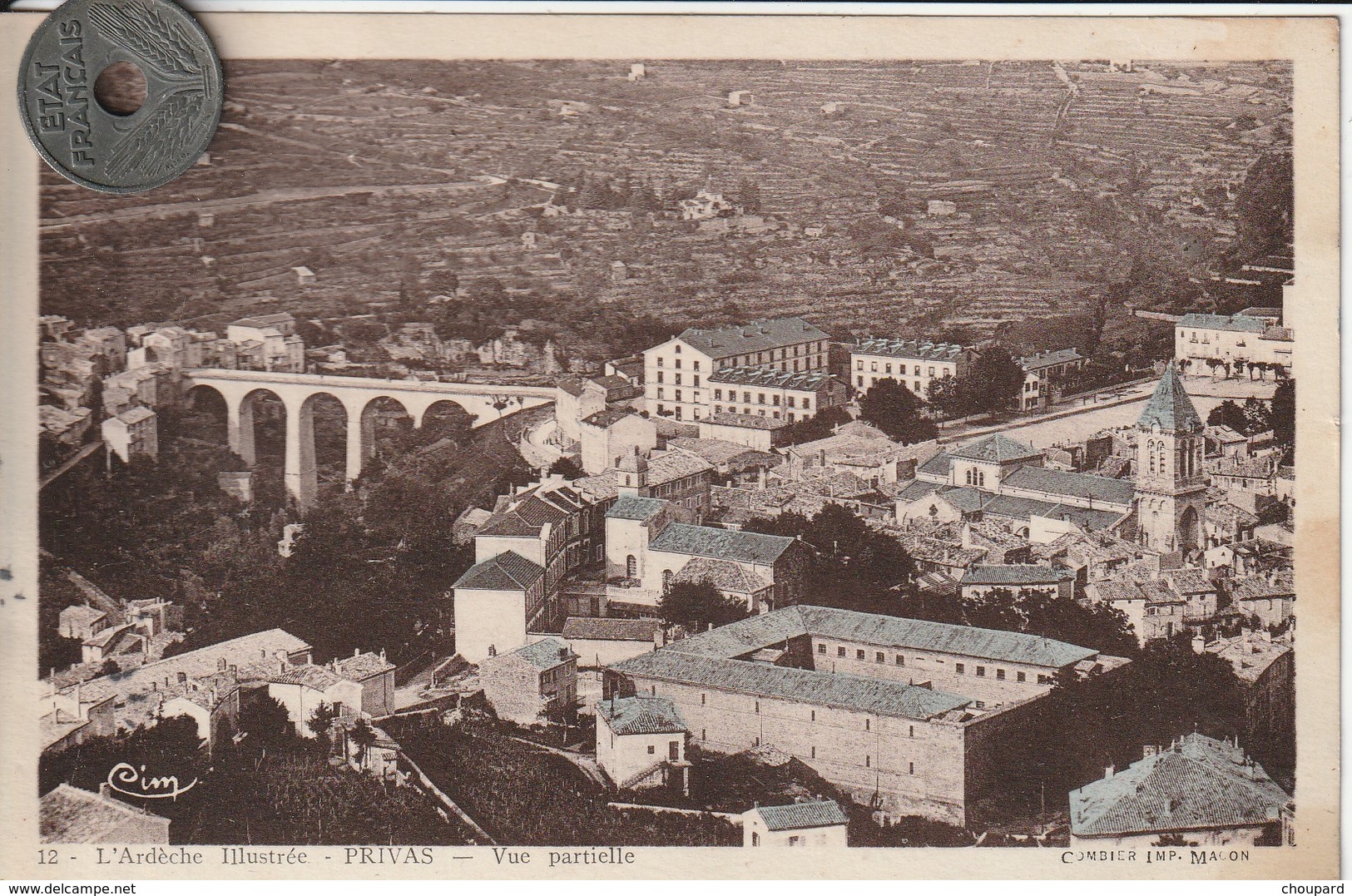 07 - Carte Postale Ancienne De  PRIVAS  Vue Générale Aérienne - Privas