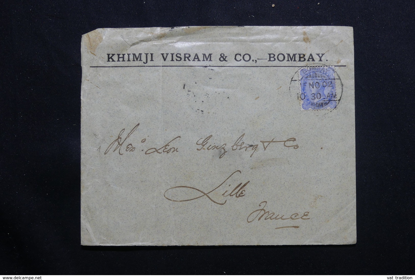 INDE - Enveloppe Commerciale De Bombay Pour La France En 1902, Affranchissement Victoria - L 55636 - 1882-1901 Empire