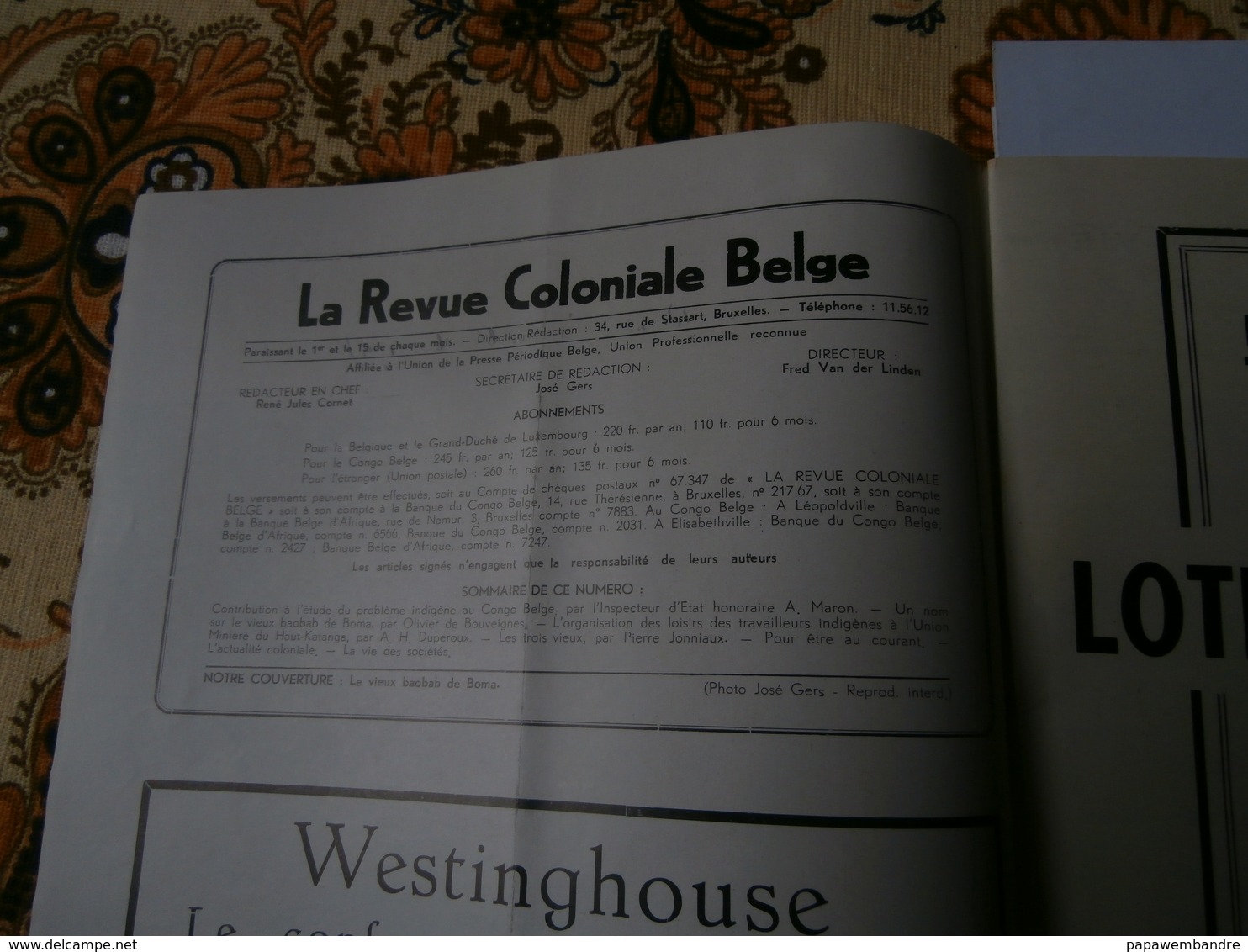 La Revue Coloniale Belge 46 (01/09/1947) : Congo, Boma, UMHK, E Jungers, A Maron - 1900 - 1949