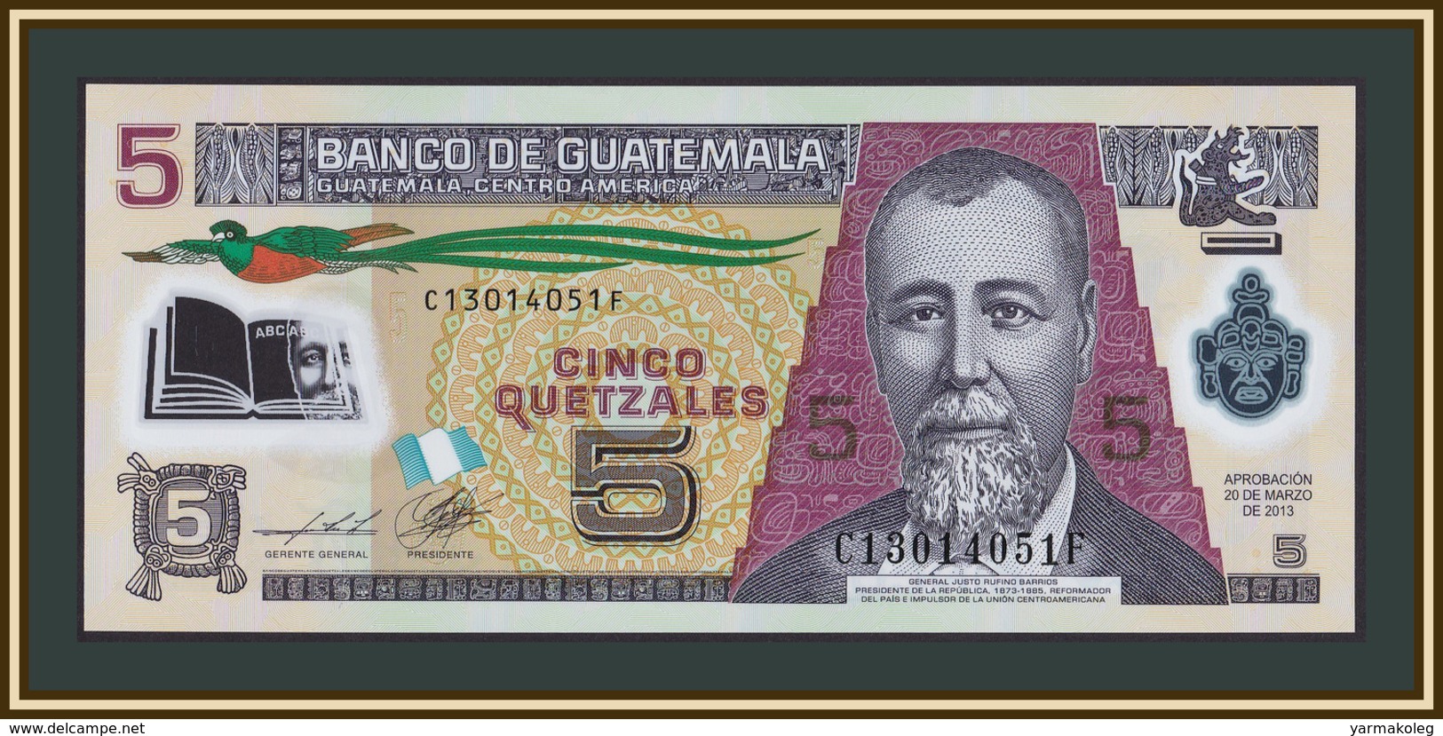 Guatemala 5 Quetzales 2013 P-122 (122d) UNC - Guatemala