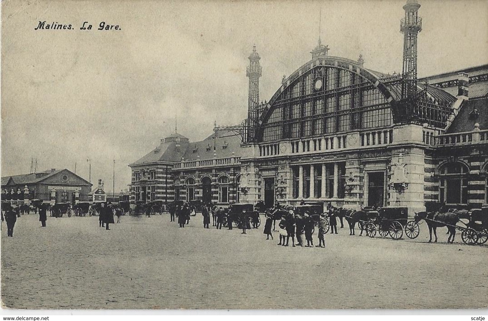 Malines.   -   La Gare   -   1908   Naar   Blauwput - Stazioni Senza Treni