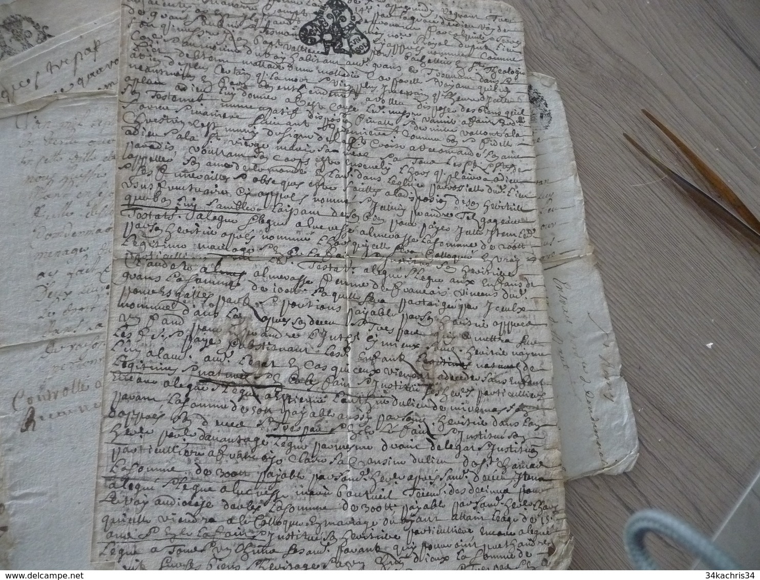 Archive Arles Provence  1654/1734 Famille Trepat 9 Documents Originaux Voir Liste Feuille Verte - Manuscrits