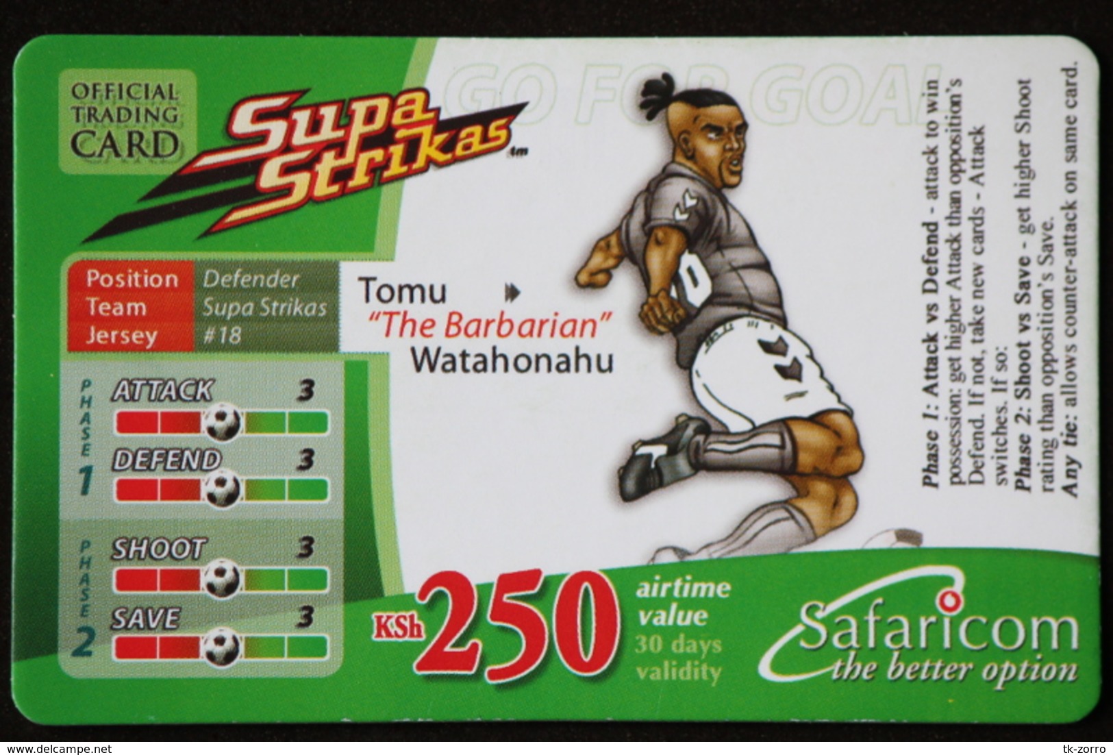 Mobile Phonecard Kenya "Supa Strikas" Tomu Watahonahu - Kenia