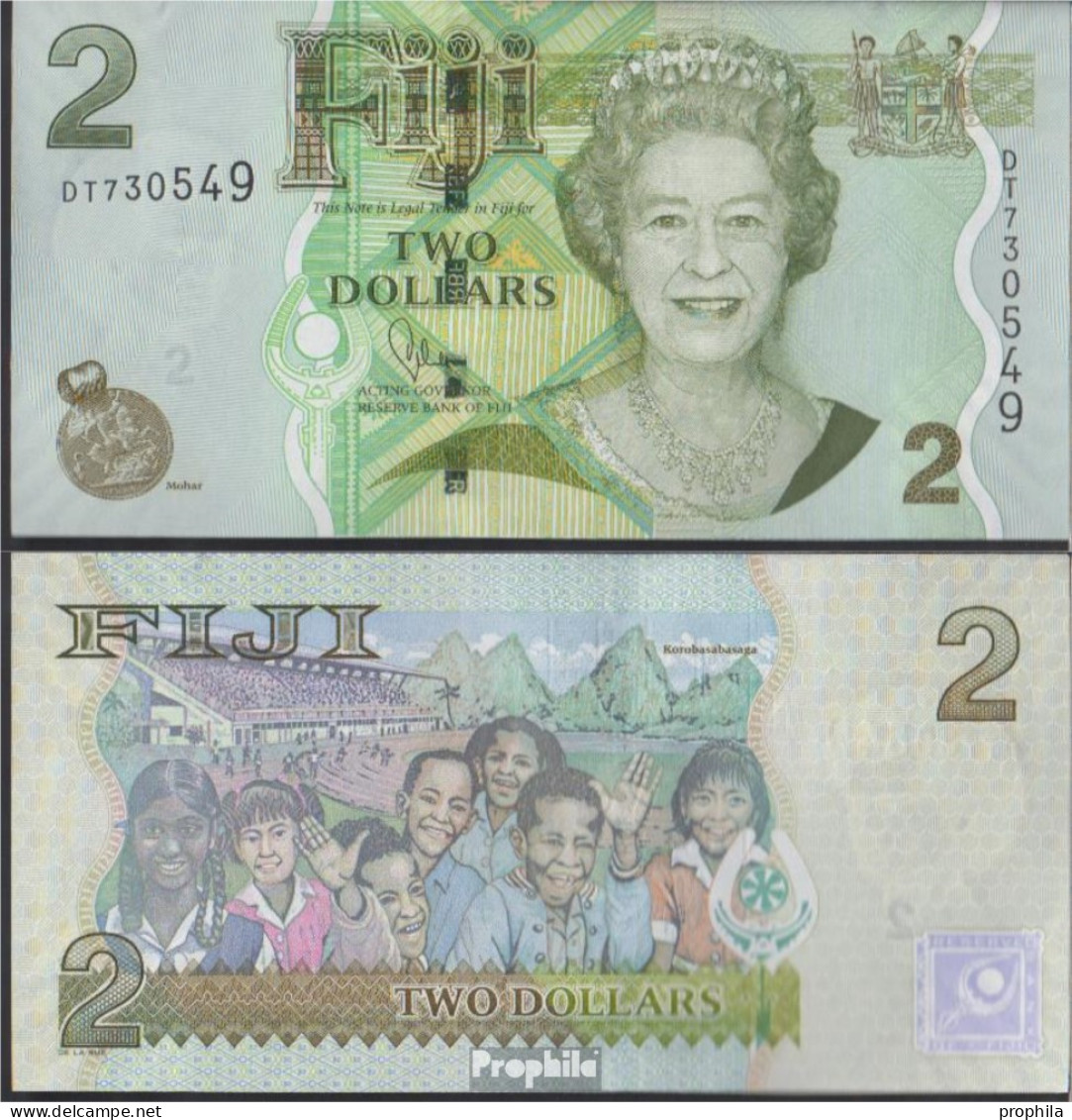 Fidschi-Inseln Pick-Nr: 109b Bankfrisch 2007 2 Dollars - Figi