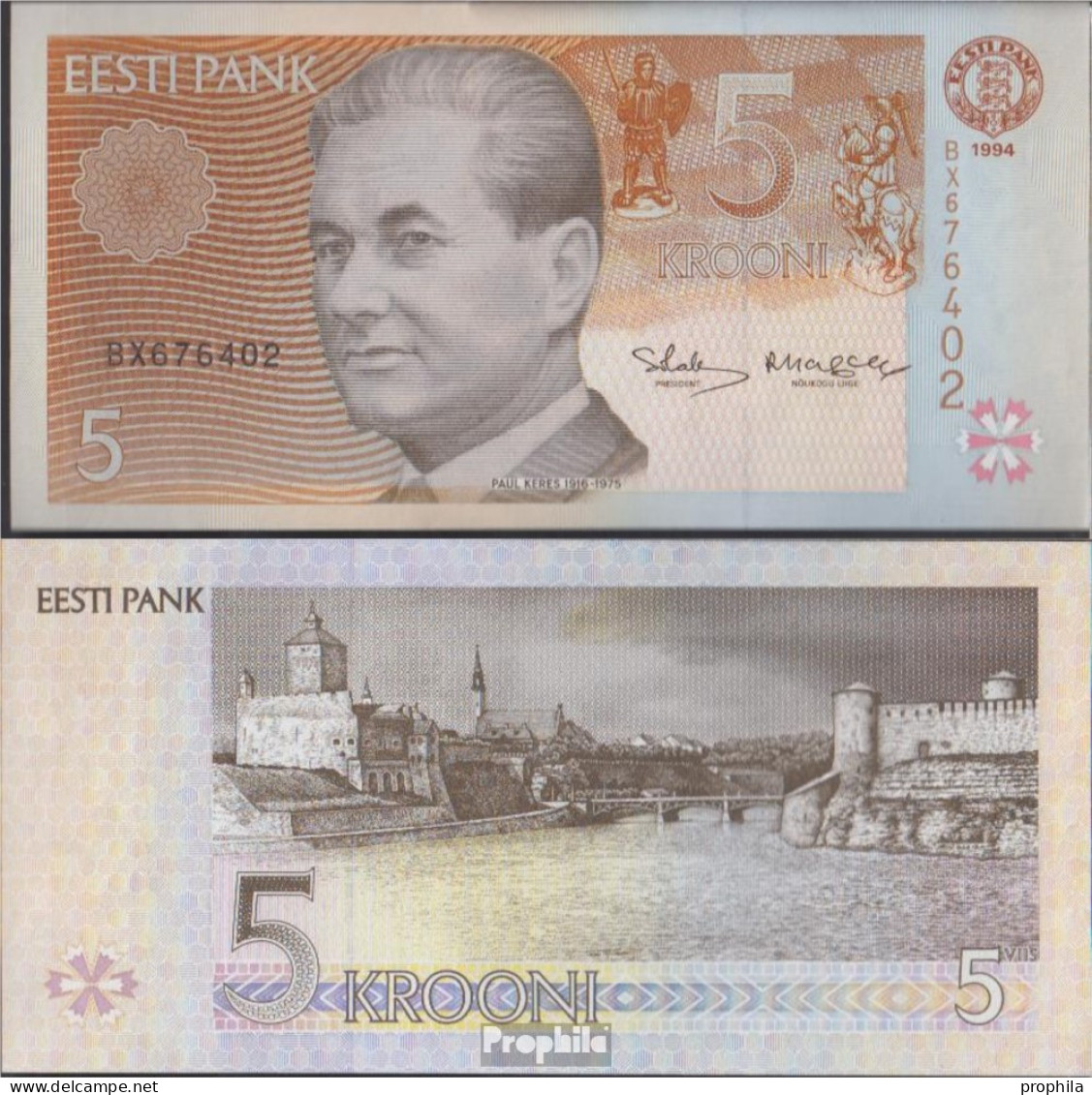 Estland Pick-Nr: 76a Bankfrisch 1994 5 Krooni - Estland