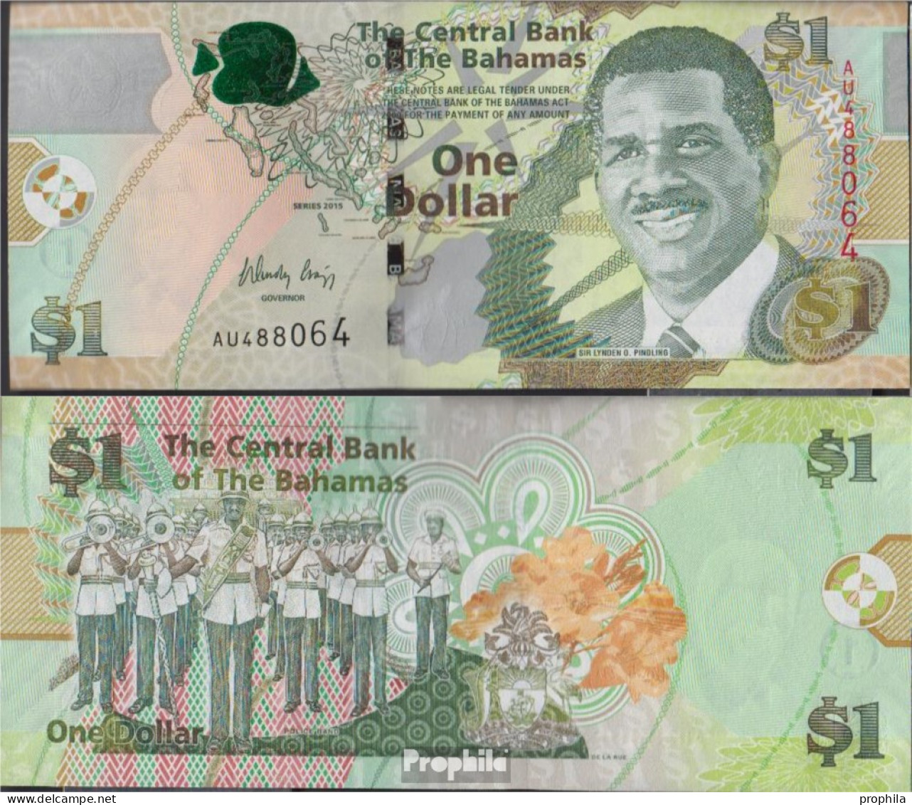 Bahamas Pick-Nr: 71Aa Bankfrisch 2015 1 Dollar - Bahamas