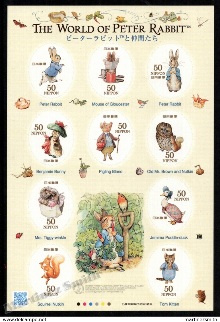 Japan - Japon 2011 Yvert 5369-78, Children. World Peter Rabbit, Beatrix Potter, Animal Illustrations - Sheetlet - MNH - Nuovi