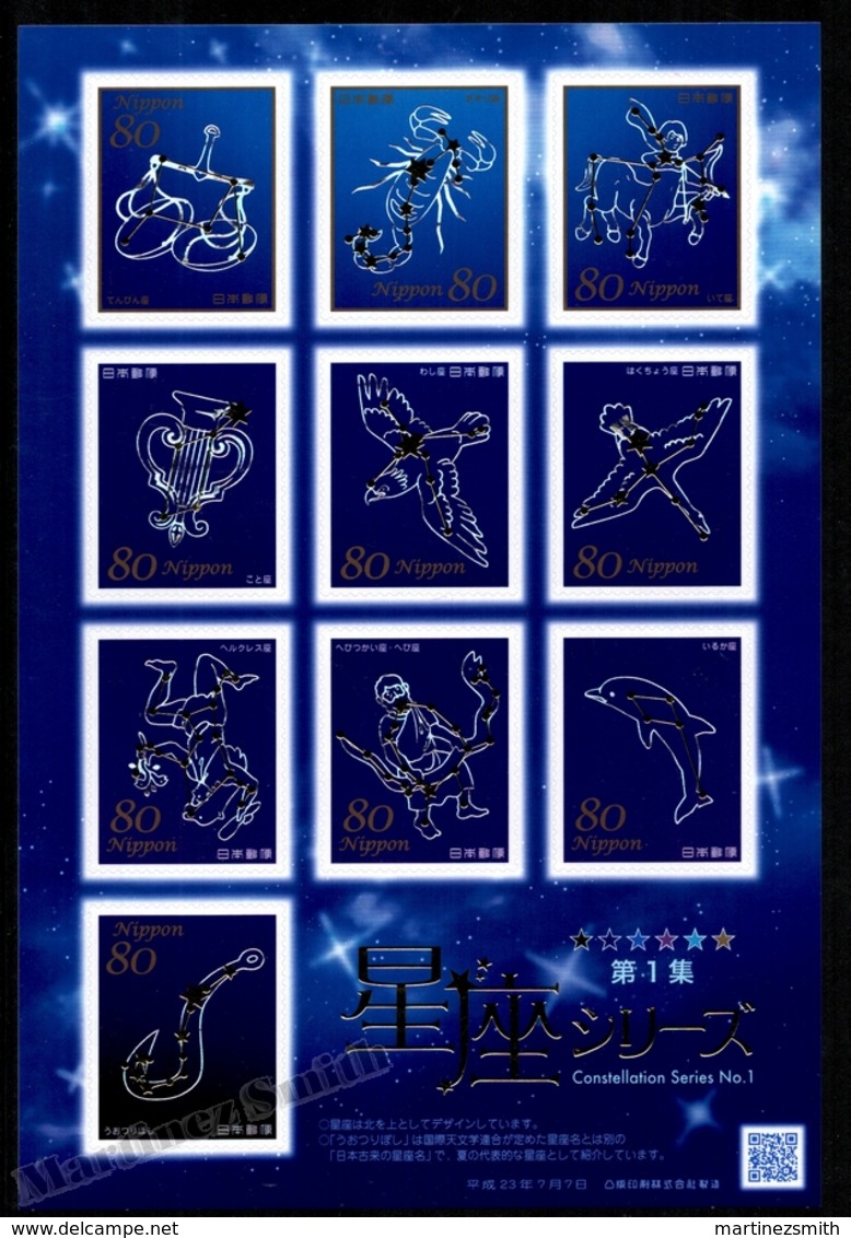 Japan - Japon 2011 Yvert 5486-95, Astronomy. Constellations - Sheetlet - MNH - Nuovi