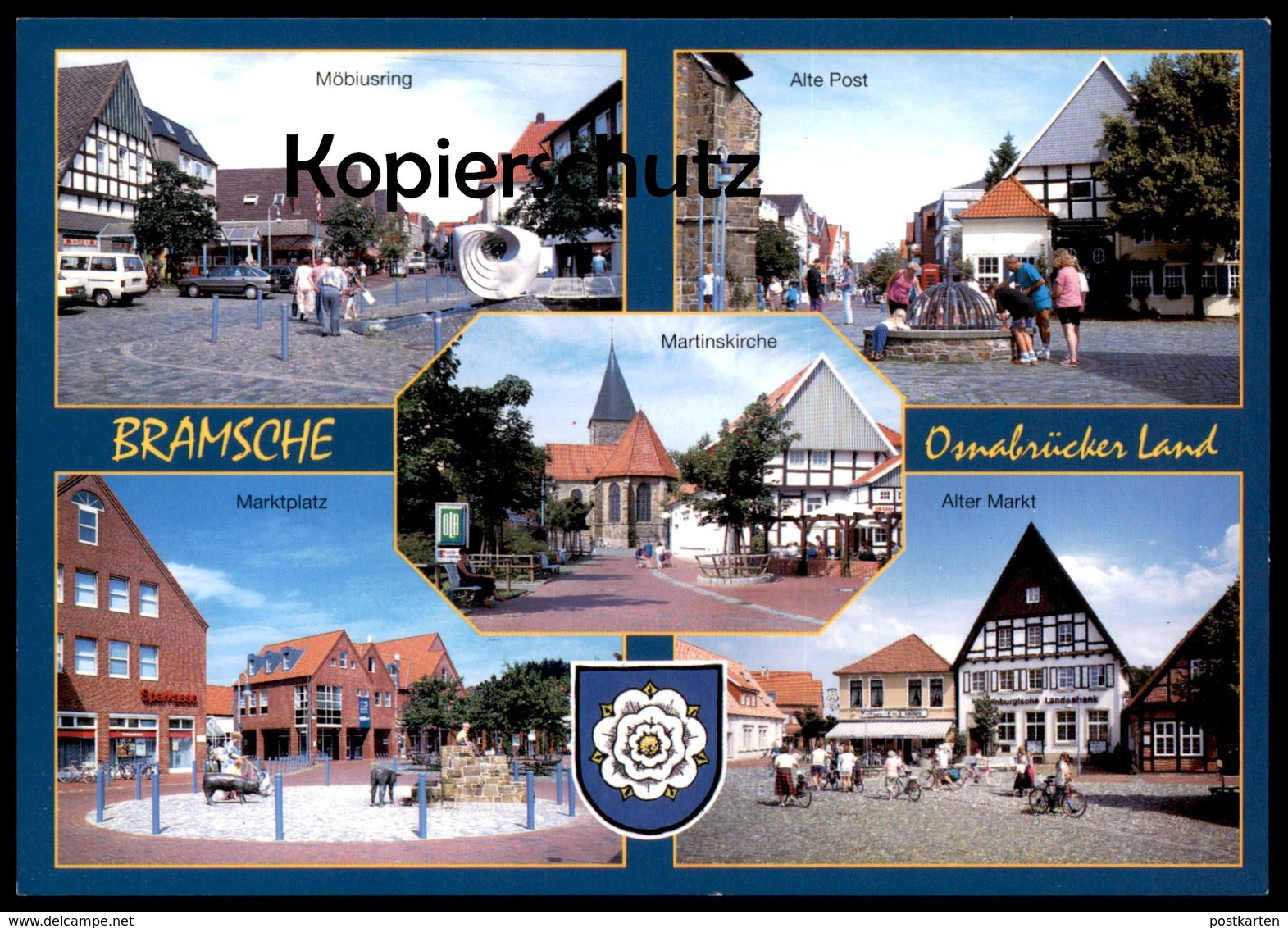 ÄLTERE POSTKARTE BRAMSCHE MÖBIUSRING ALTE POST BRUNNEN MARKTPLATZ ALTER MARKT Audi 80 Ansichtskarte Postcard Cpa AK - Bramsche