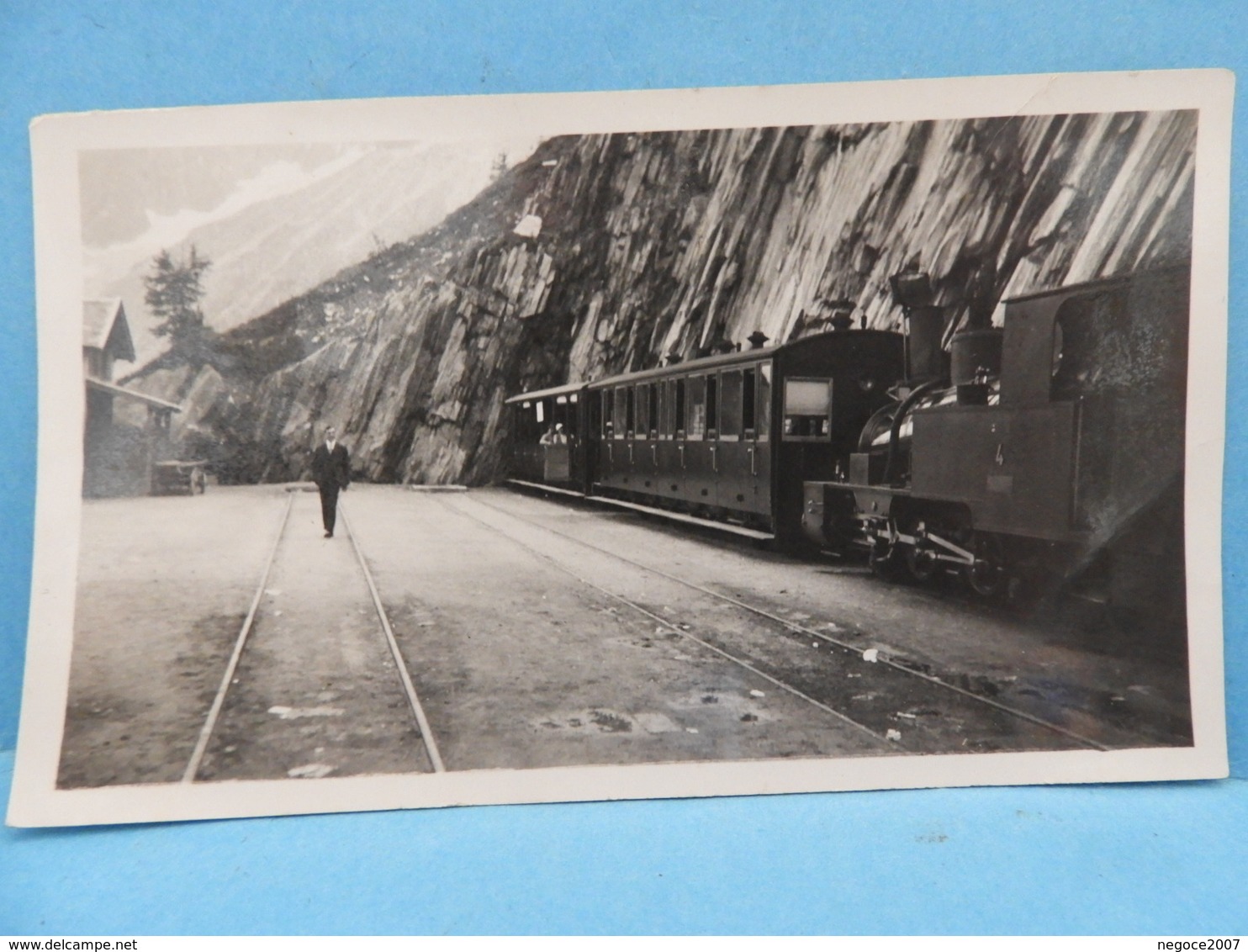 Montenvers : La Gare ( Gros Plan Du Train ) Photo Noir/blanc 11,5 X 7 - Chamonix-Mont-Blanc