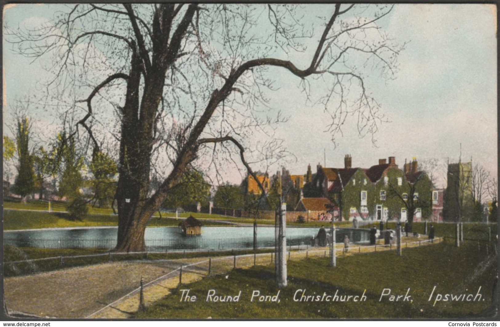 The Round Pond, Christchurch Park, Ipswich, 1914 - Naturette Postcard - Ipswich