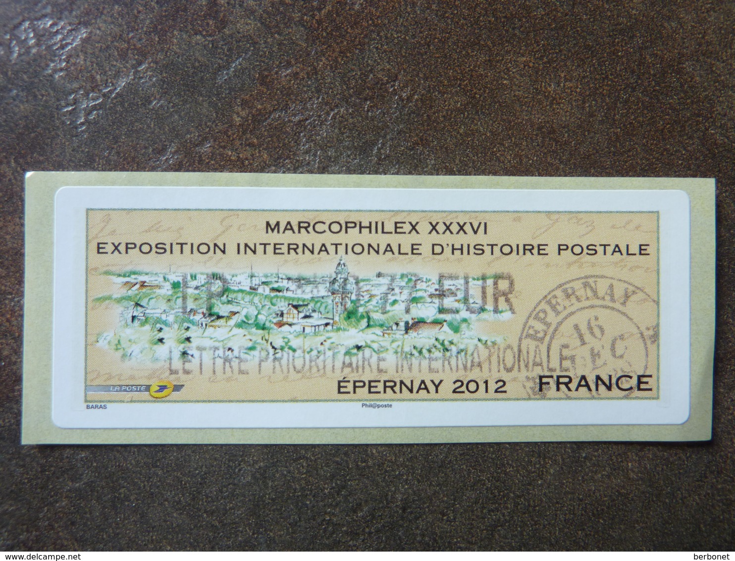 2012 LISA2  MARCOPHILEX EPERNAY  LETTRE PRIORITAIRE INTERNATIONALE  0,77€ (vendue à La Faciale) ** MNH - 2010-... Illustrated Franking Labels