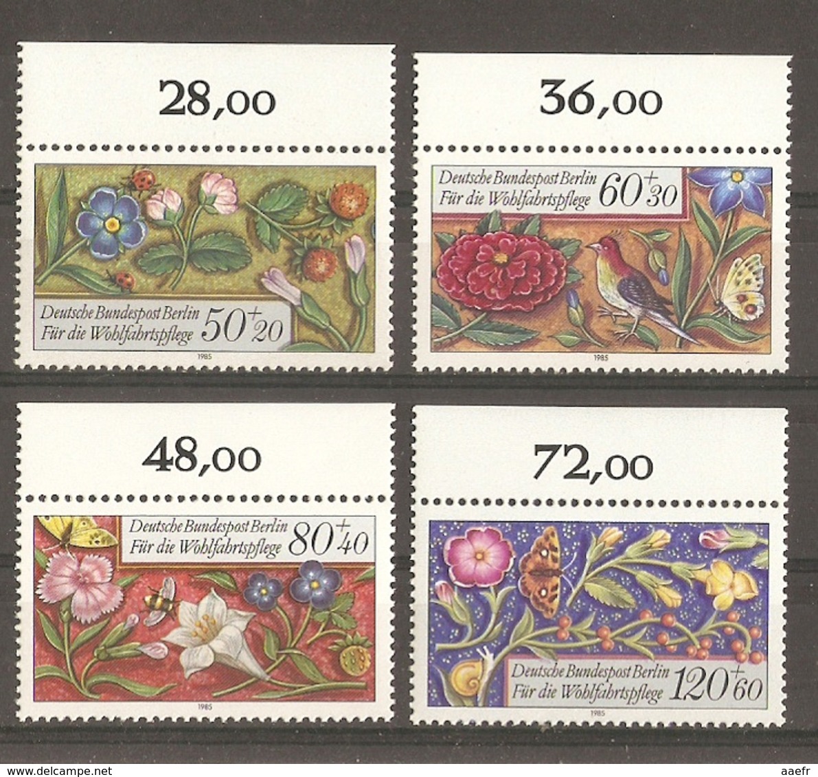 Allemagne Berlin 1985 - Motifs Décoratifs - Enluminures - Livre D'heures Du Moyen-âge - Série Complète MNH - BDF - 704/7 - Kilowaar (max. 999 Zegels)