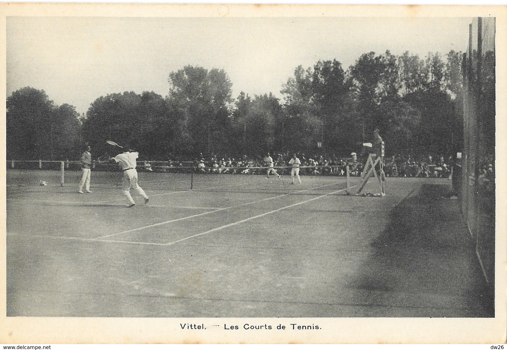 Vittel, Les Courts De Tennis, Partie En Double Messieurs - Edition La Platinogravure, Carte Non Circulée - Tennis