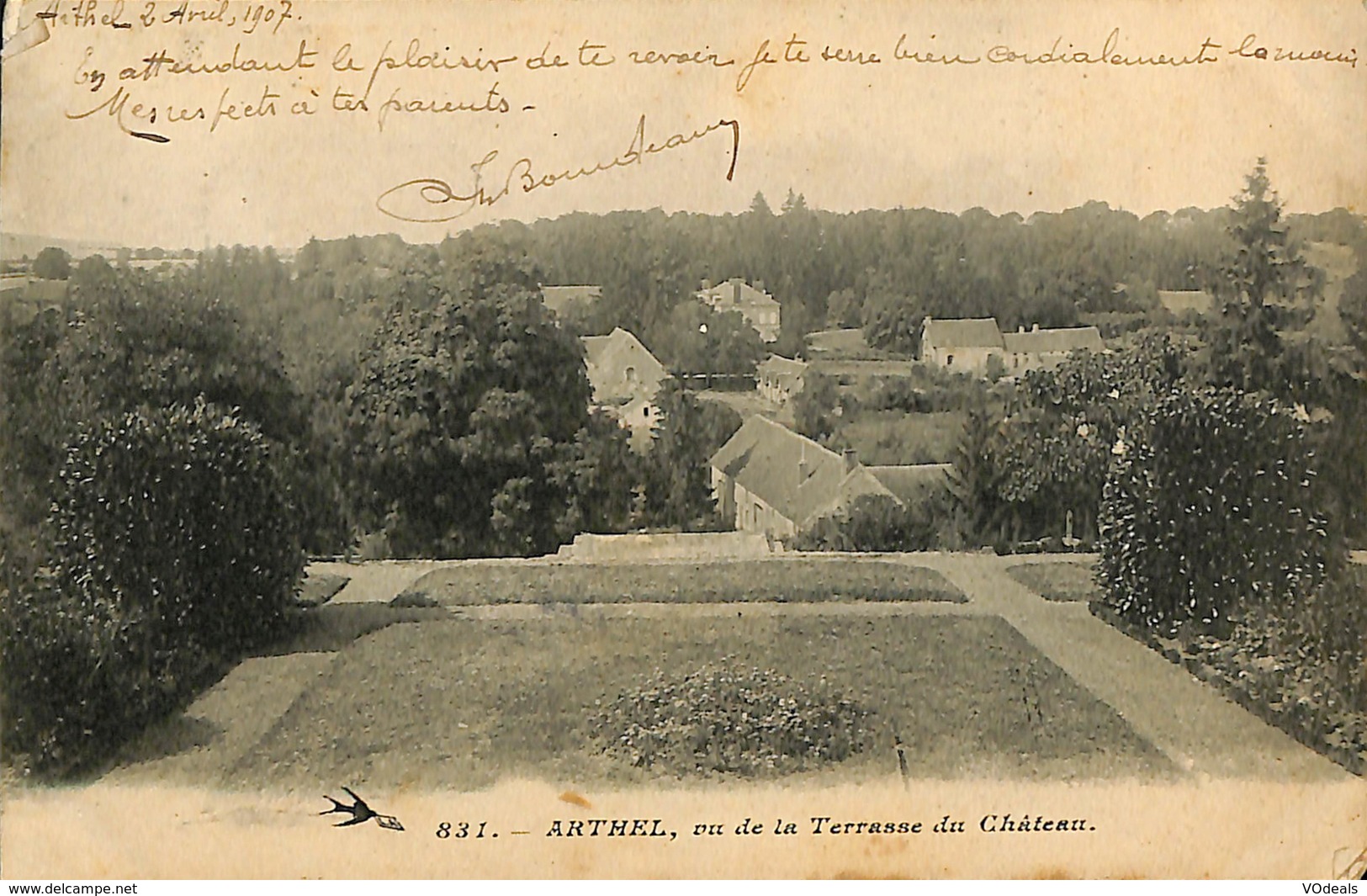 CPA - France - (58) Nièvre - Arthel - Vu De La Terrasse Du Château - Autres & Non Classés