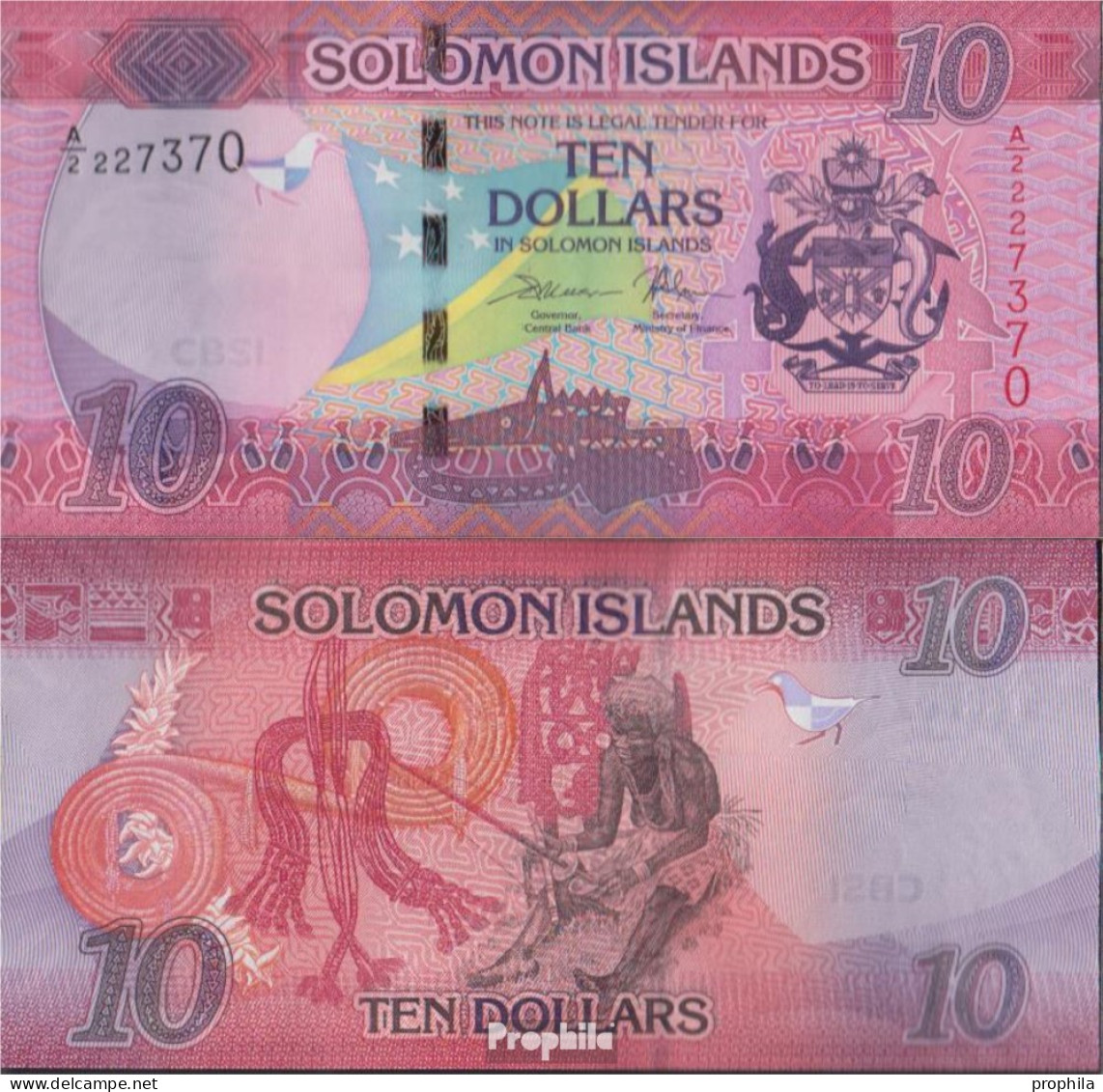 Salomoninseln Pick-Nr: 33 Bankfrisch 2017 10 Dollars - Solomon Islands