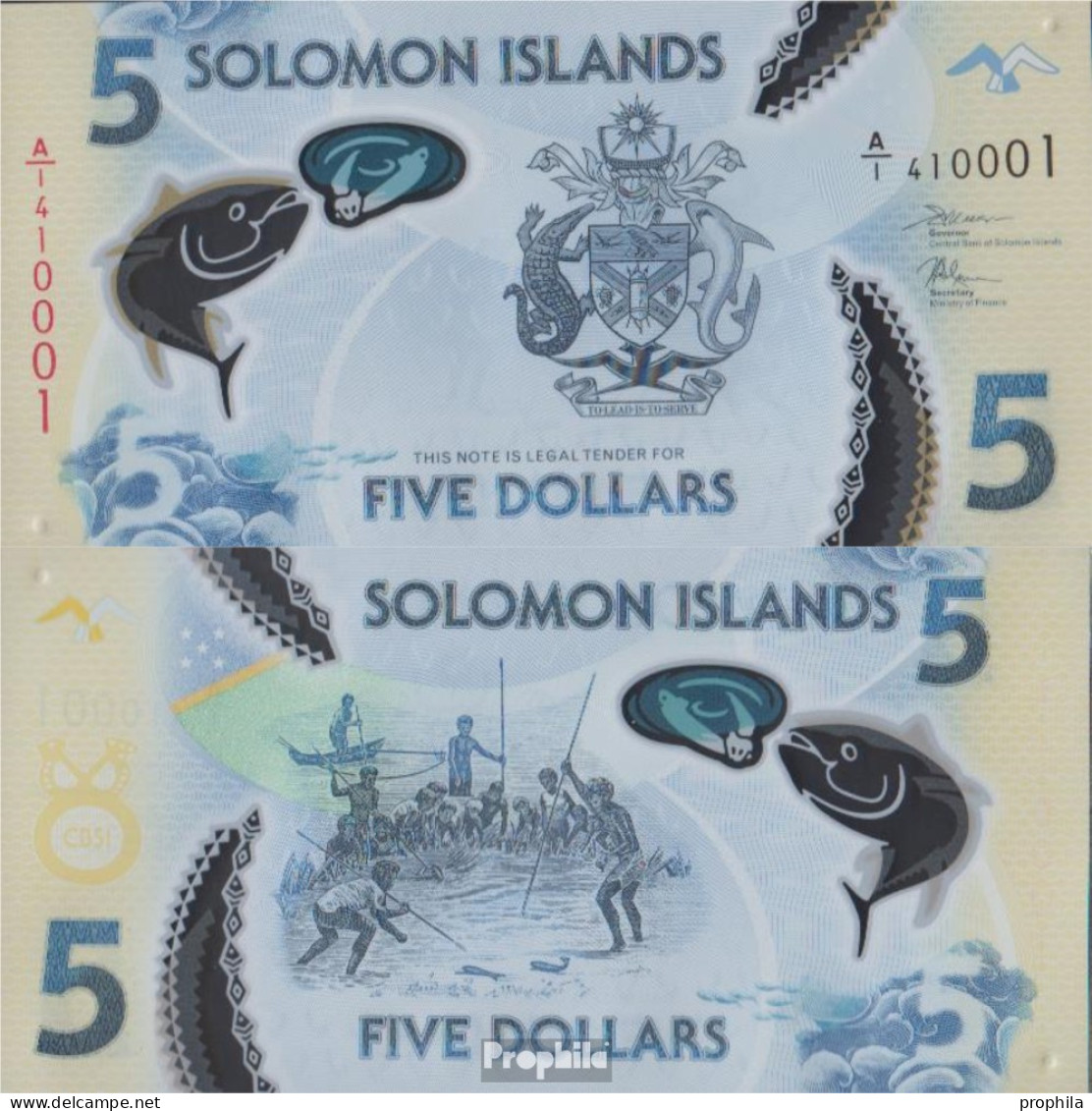 Salomoninseln Pick-Nr: NEW Bankfrisch 2019 5 Dollars - Solomon Islands