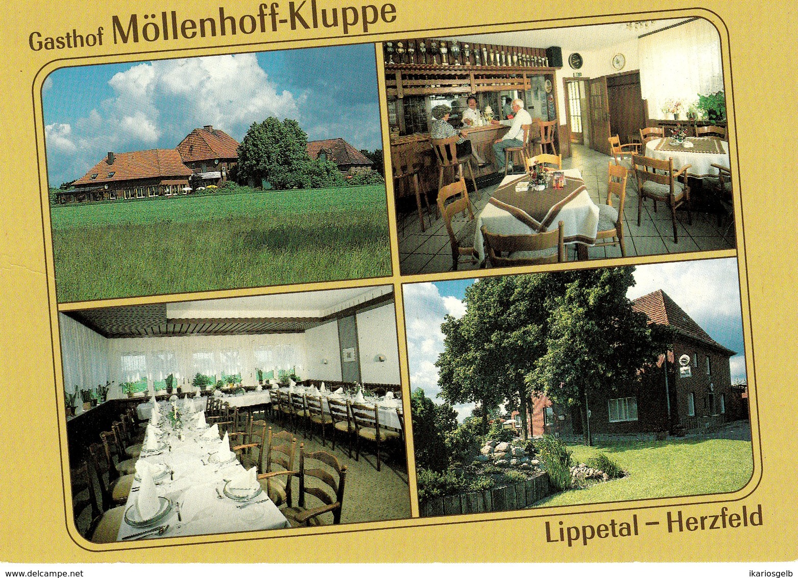 HERZFELD Lippetal 4-geteilte Private AK " Gasthof Möllenhof-Kluppe Inh.Peter Schäfer " - Lippstadt