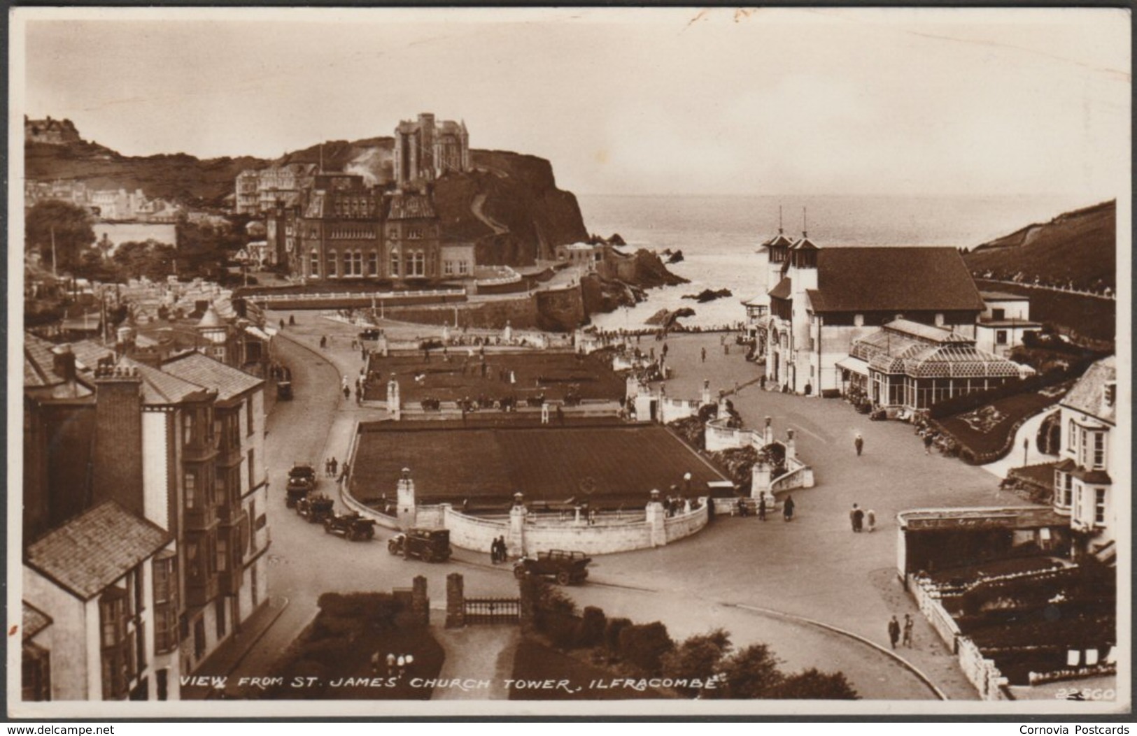 View From St James' Church Tower, Ilfracombe, Devon, 1948 - RL Burrow RP Postcard - Ilfracombe