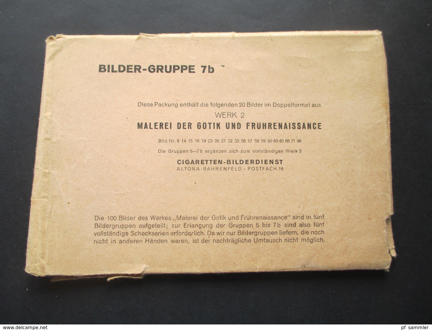 Bilder Gruppe 7b Originalpackung Malerei Der Gotik Und Frührenaissance Cigaretten Bilderdienst Altona 20 Bilder - Collezioni E Lotti