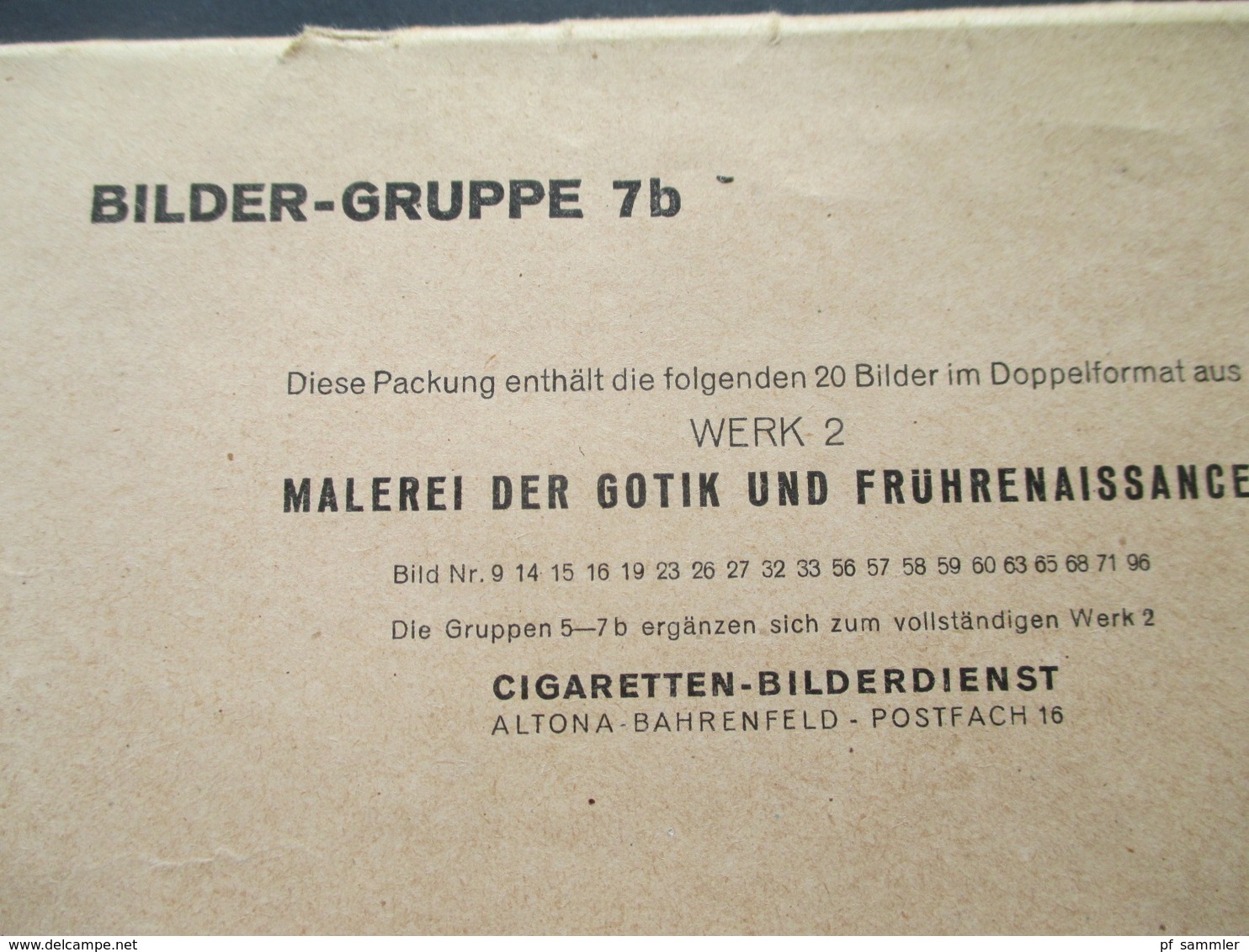 Bilder Gruppe 7b Originalpackung Malerei Der Gotik Und Frührenaissance Cigaretten Bilderdienst Altona 20 Bilder - Sammlungen & Sammellose