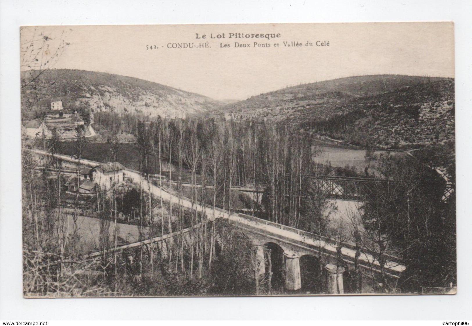 - CPA CONDUCHÉ (Bouziès / Lot) - Les Deux Ponts Et Vallée Du Célé - N° 542 - - Other & Unclassified
