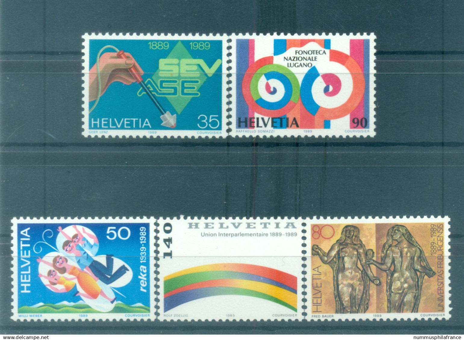 Suisse  1989 - Y & T N. 1327/31 - Anniversaires Et événement - Neufs