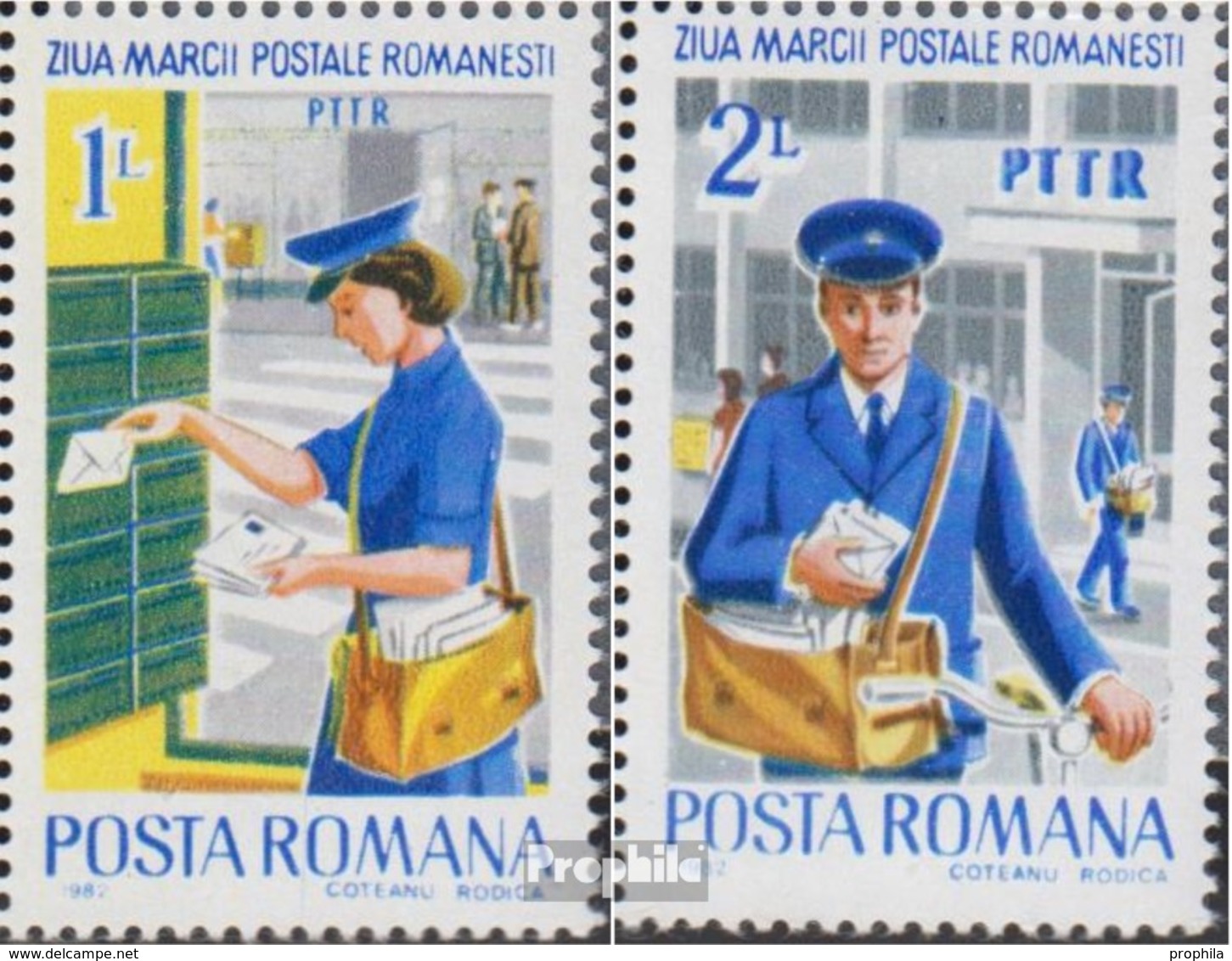 Rumänien Mi.-Nr.: 3905-3906 (kompl.Ausg.) Postfrisch 1982 Tag Der Briefmarke - Ungebraucht