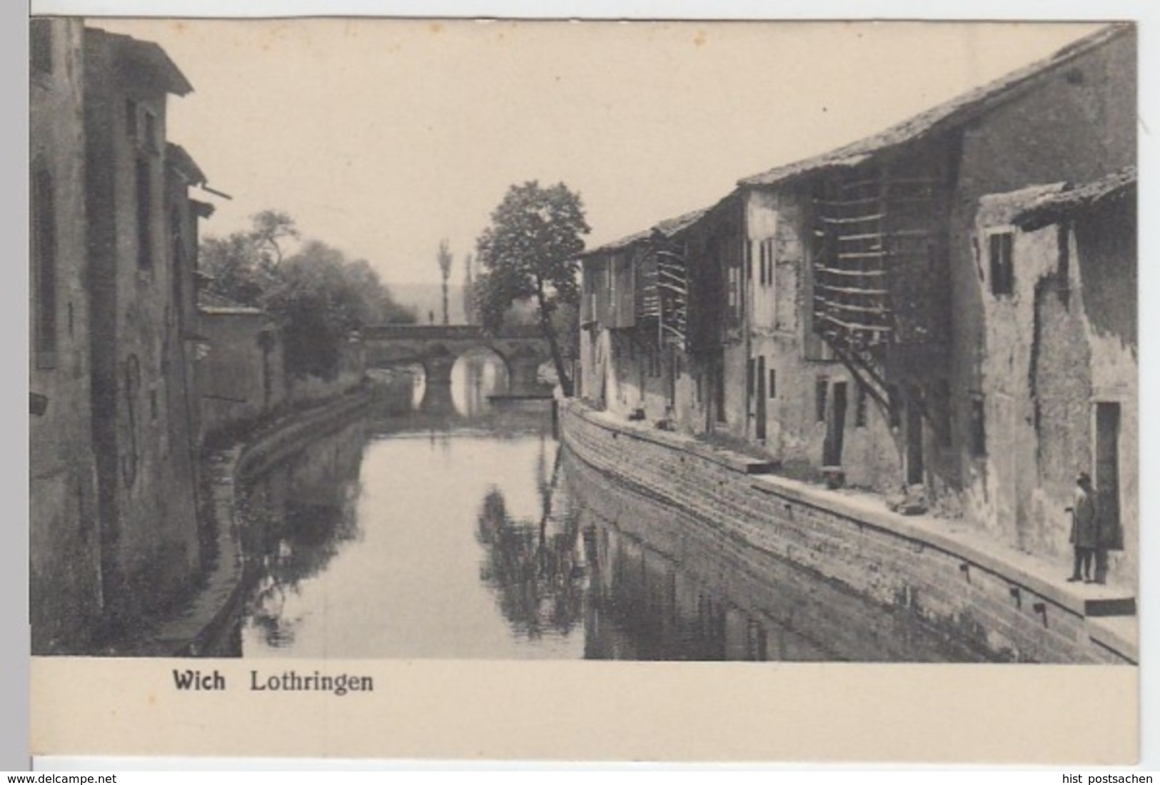 (3759) AK Wich, Vic-sur-Seille, Lothringen, Häuser An Der Seille 1915 - Lothringen
