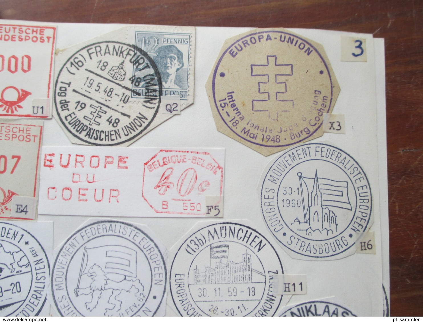 UN / Europa sehr viele Stempel / Briefstücke 1950er Jahre - 1962 Werbestempel / Sonderstempel usw. Fundgrube??