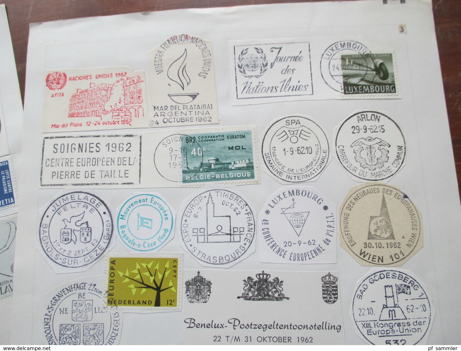 UN / Europa sehr viele Stempel / Briefstücke 1950er Jahre - 1962 Werbestempel / Sonderstempel usw. Fundgrube??