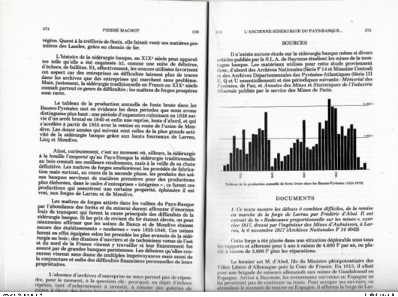 " L'ANCIENNE SIDERURGIE DU PAYS BASQUE 1815-1870 " Par Pierre MACHOT - Pays Basque