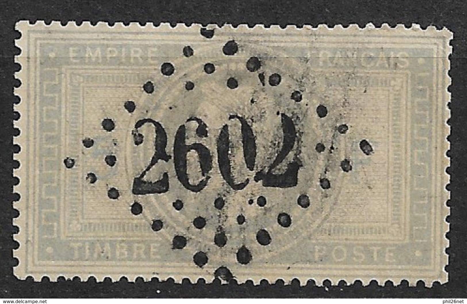 France      N° 33A    "5 Et F" En Bleu     RRR     Oblitéré GC 2602 Nantes  B/   TB   - 1863-1870 Napoleon III Gelauwerd