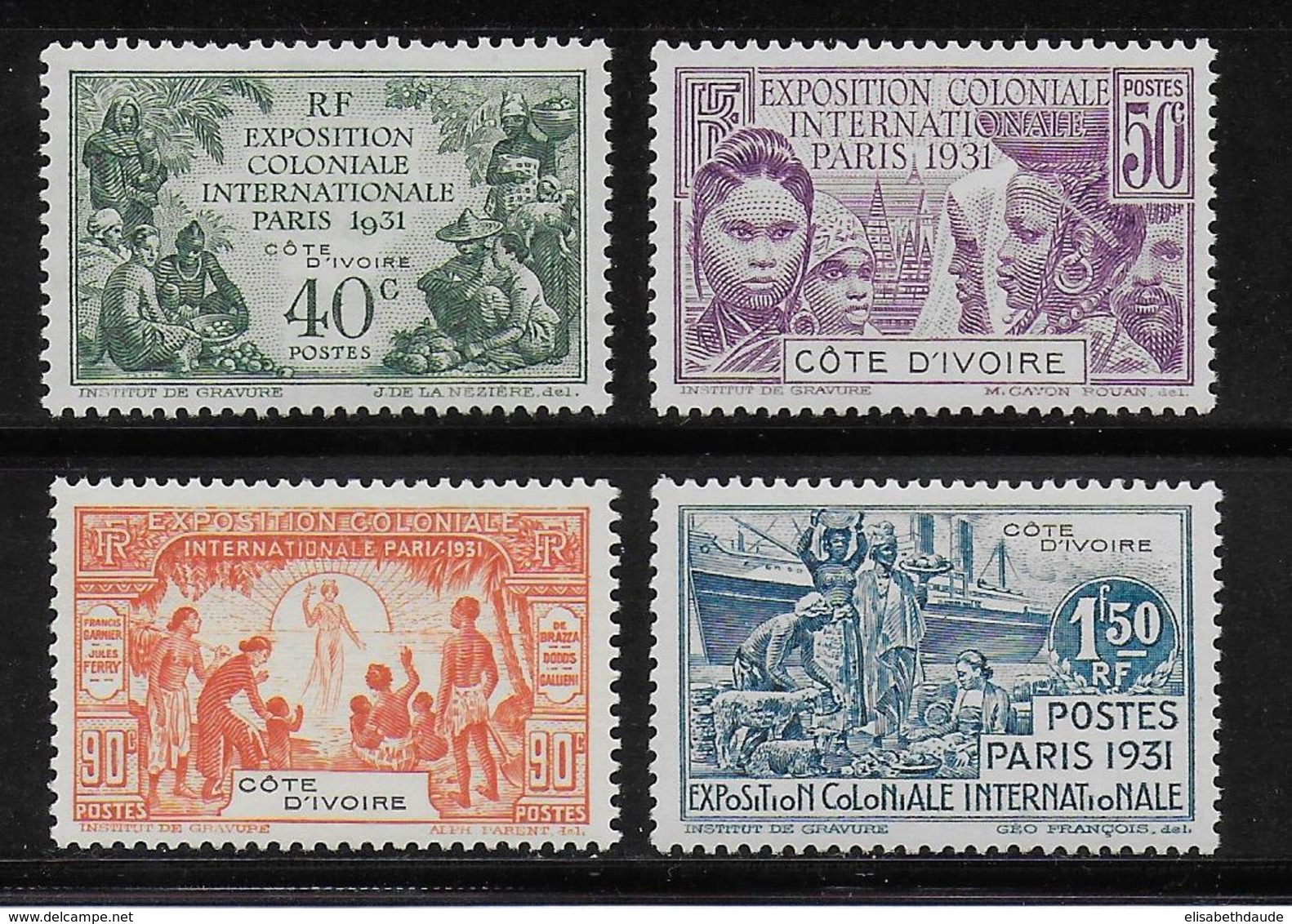 COTE D'IVOIRE - EXPO 31 YVERT N° 84/87 * MH - COTE = 31 EUR. - Unused Stamps