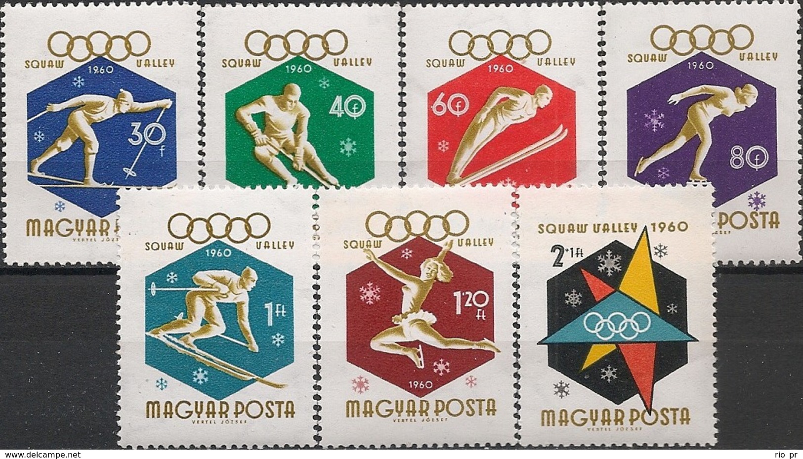 HUNGARY - COMPLETE SET SQUAW VALLEY'60 WINTER OLYMPIC GAMES 1960 - MNH - Winter 1960: Squaw Valley