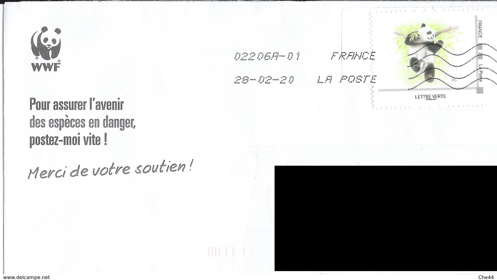 Lettre De WWF. Timbre Du Bloc. (Voir Commentaires) - Briefe U. Dokumente