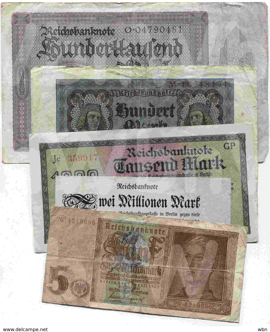 Germany - Set 5 Banknotes (see Scan) -F/VF- - Andere & Zonder Classificatie