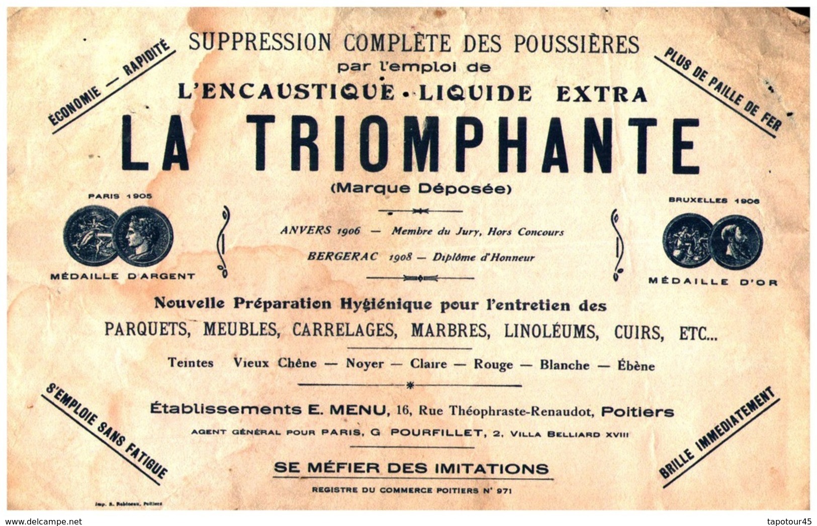 E LT/Buvard Encaustique "La Triomphante " (Format 25 X 15) (N= 1) - E