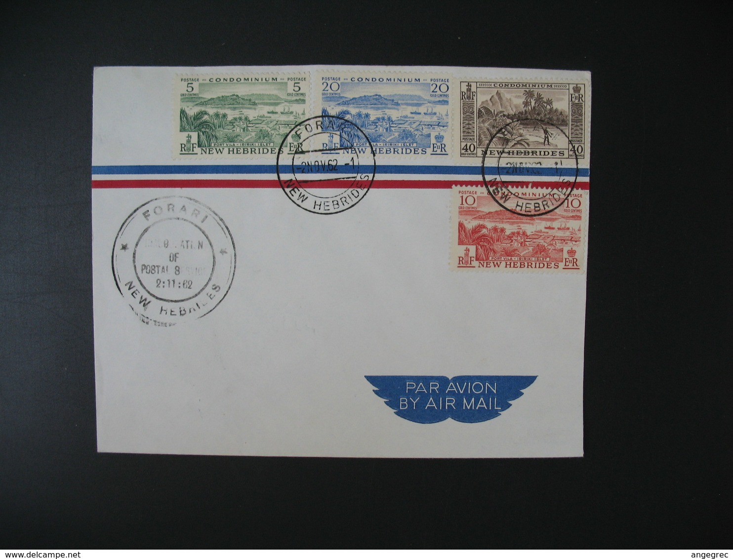 Lettre 1962   New Hebrides Forari - Nouvelles-Hébrides  N° 175 à 178 - Briefe U. Dokumente