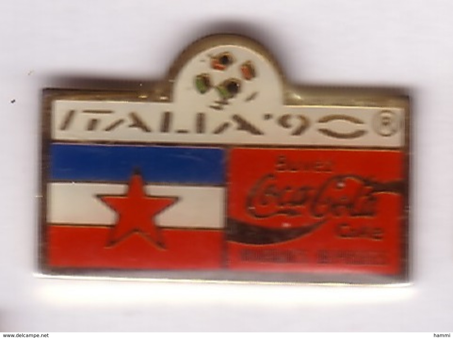 C276 Pin's Football Coupe Monde Italie Coca Cola Coke Drapeau Yougoslavie Achat Immédiat - Coca-Cola