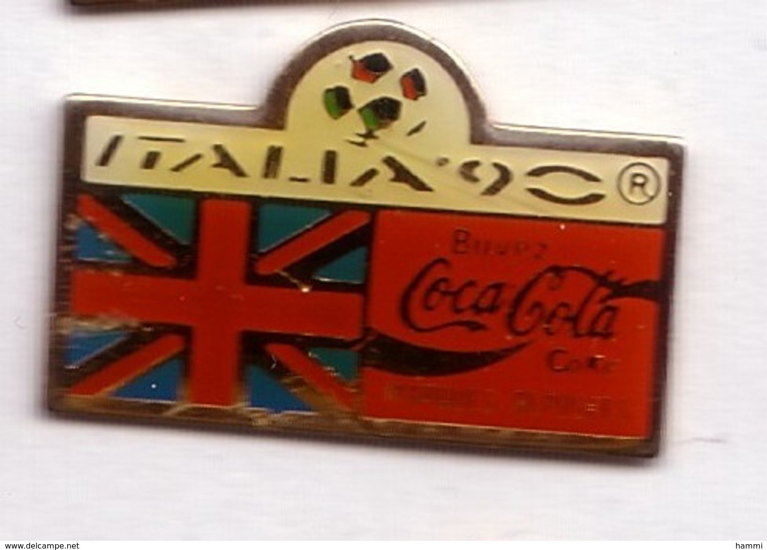 C272 Pin's Foot Football Coupe Monde Italie Coca Cola Coke Drapeau Angleterre England Achat Immédiat - Coca-Cola