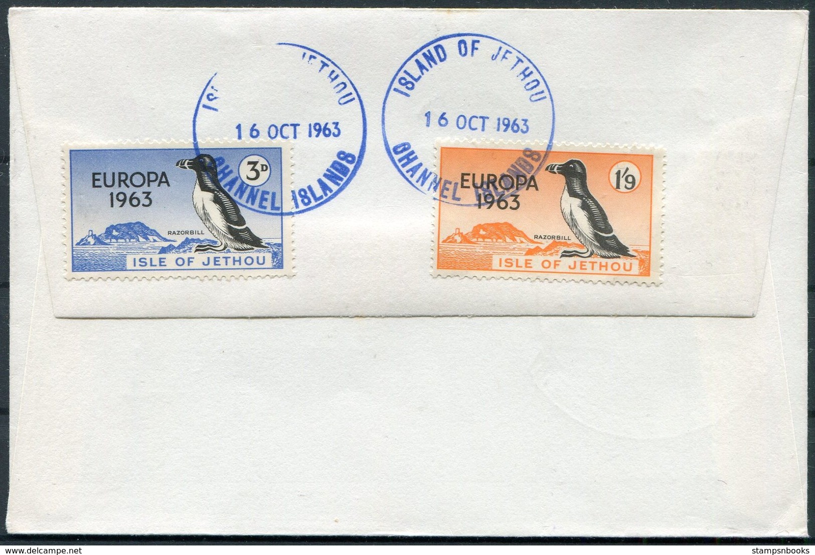 1963 Guernsey / Isle Of Jethou EUROPA First Day Cover. Razorbill Birds FDC - Guernsey