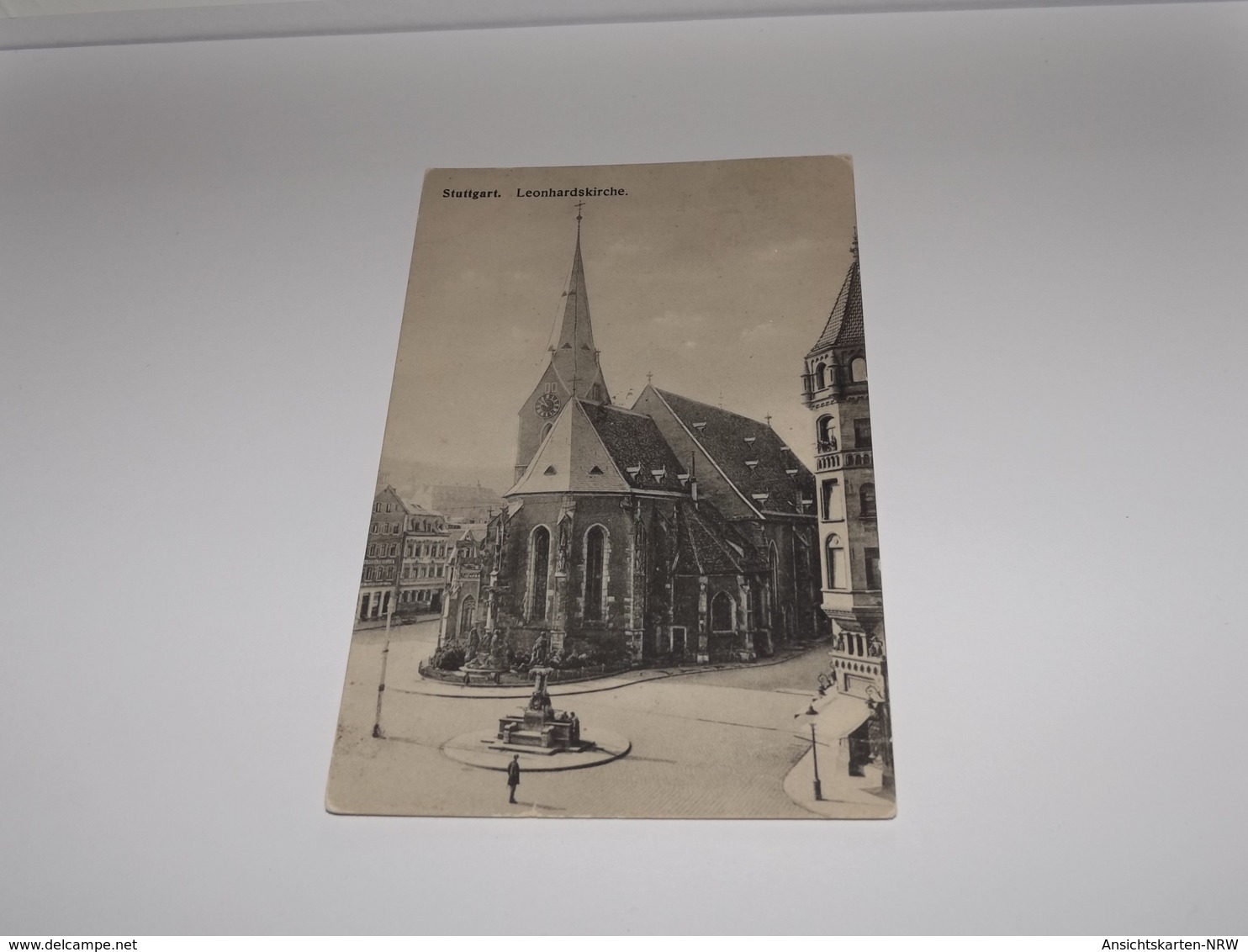 Ansichtskarte--424-276-Stuttgart-Leonhardskirche--1909-gelaufen - Stuttgart