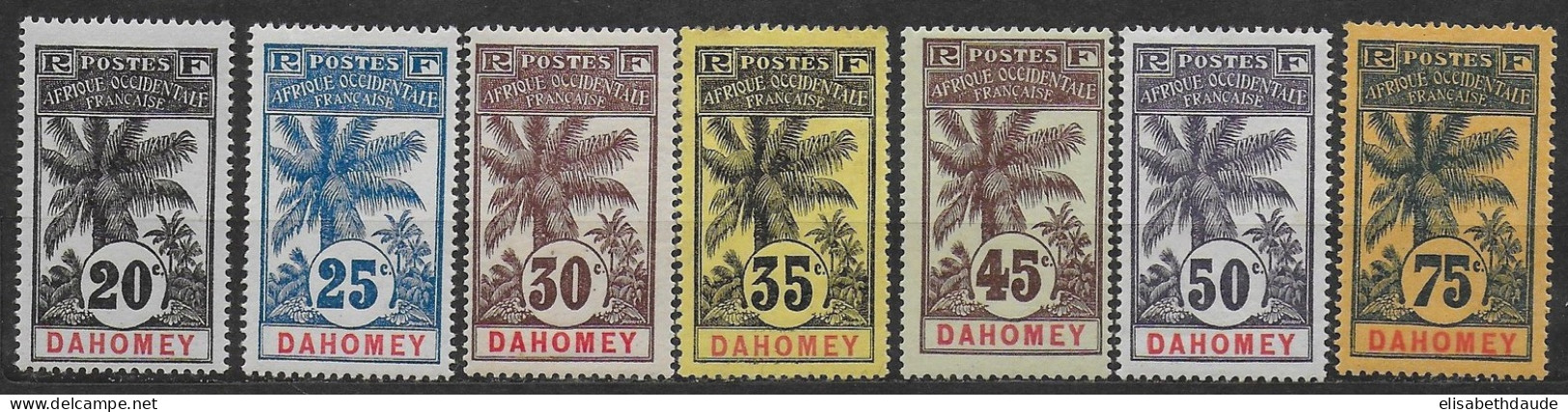 DAHOMEY - 1906 - YVERT N° 23/29 * MLH - CHARNIERE LEGERE (ADHERENCES Sur Le 26) - COTE = 317 EUROS - Ungebraucht