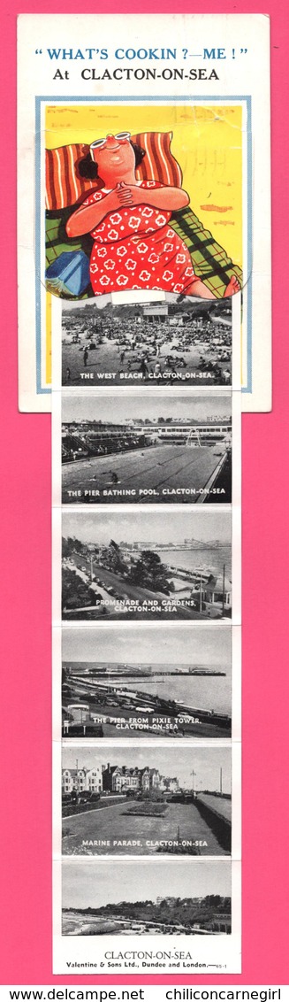 Cp Système 12 Vues - Leporello - What's Cookin Me At Clacton On Sea - Edit. VALENTINE'S NOVELTY - 1965 - Multivues - Clacton On Sea
