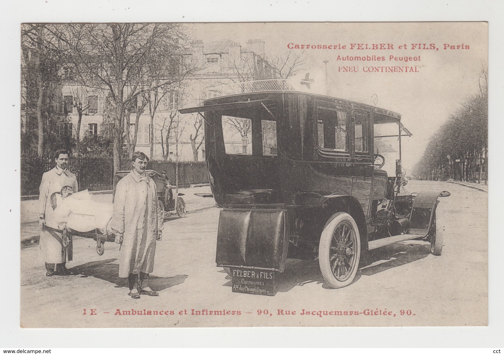 (59) Lille Ambulances Et Infirmiers Rue Jacquemars-Giélée Automobiles Peugeot Pneu Continental Carrosserie Felber Paris - Lille