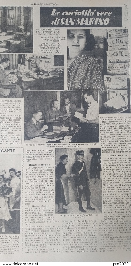 TRIBUNA ILLUSTRATA 1947 SAN MARINO CASCINE VICA RIVOLI TORINO - Otros & Sin Clasificación