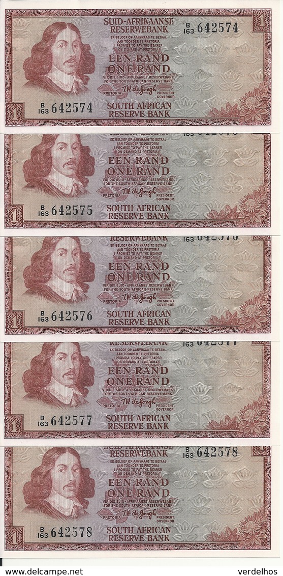 AFRIQUE DU SUD 1 RAND ND1973 XF++ P 116 A ( 5 Billets ) - Afrique Du Sud