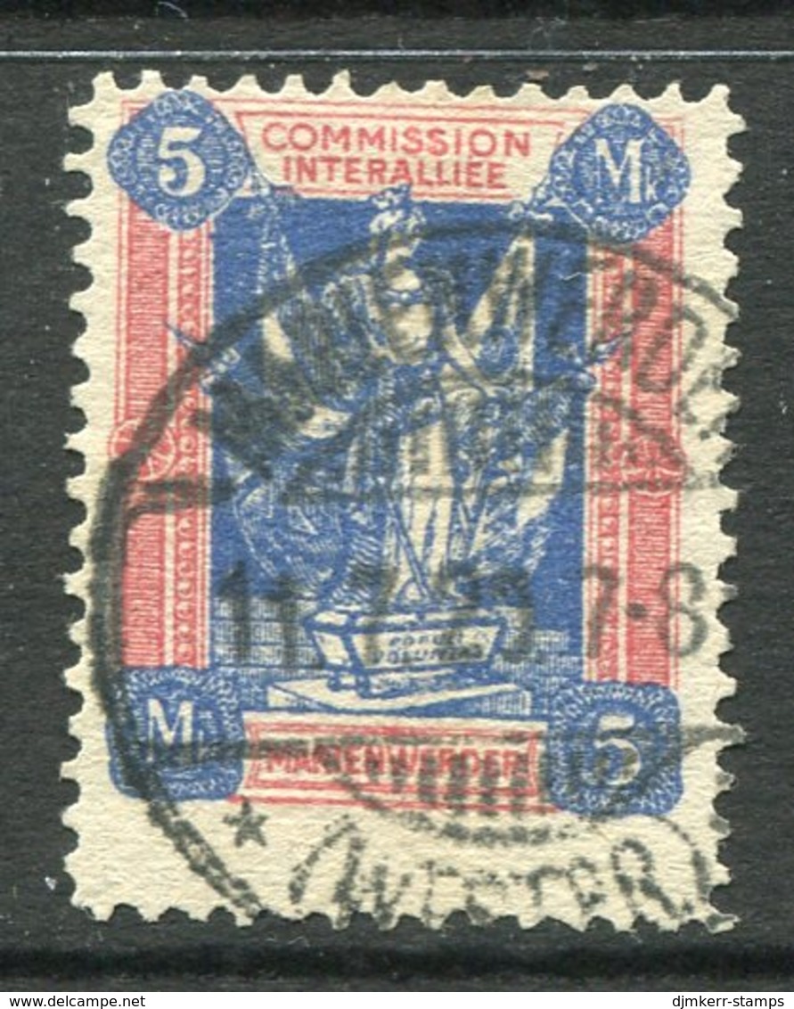 MARIENWERDER 1920 (13 April)  First Definitive Issue 5 Mk. Ultramarine Shade Used.,   Michel 14 XBa - Other & Unclassified